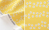 Floral Garden Yellow Wave Flower Fabric made in Korea 45cm by 110cm or 18" by 43" by the half yard