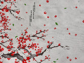 Korean Traditional Flower Prunus Mume-Blossom Patterned Oxford Fabric Made in Korea by the Panel 27" x 44" ( 70 cm x 110 cm)