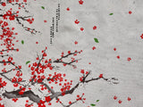 Korean Traditional Flower Prunus Mume-Blossom Patterned Oxford Fabric Made in Korea by the Panel 27" x 44" ( 70 cm x 110 cm)