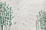Korean Traditional Plant Bamboo Patterned Oxford Fabric Made in Korea by the Panel 27" x 44" ( 70 cm x 110 cm)