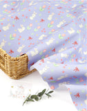 OEKO-TEX Rabbit Bunny Tulip Flower Patterned Fabric made in Korea by the Half Yard