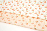 OEKO-TEX ウサギ バニー ピーチ フルーツ柄生地 韓国製 半ヤード単位