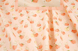 OEKO-TEX ウサギ バニー ピーチ フルーツ柄生地 韓国製 半ヤード単位