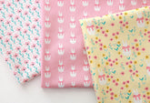 Animal Bunny Rabbit Land Flower Garden Patterned Fabric made in Korea by Half Yard Digital Textile Printing