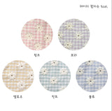 デイジーフラワー刺繍バイオウォッシュ生地、韓国製プリント、36インチ x 56インチ、90cm x 144cm、ヤード単位