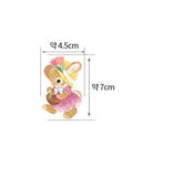Cute Bunny Flower Patch Patterned Organic Fabric made in Korea by Half Yard Digital Textile Printing