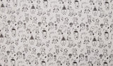 Bird Owl Tawny Owl patterned Fabric, Animal Fabric made in Korea by the Half Yard