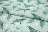 動物のイルカ柄のOEKO-TEX®生地、韓国製アニマル生地(半ヤード単位)