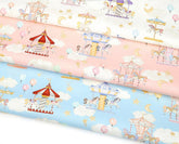 ファンタジードリームメリーゴーラウンド柄のOEKO-TEX®生地、韓国製アニマル生地(半ヤード単位)