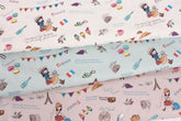 Girls France Eiffel Tower Fabric made in Korea 45cm by 110cm or 18" by 43" by the half yard