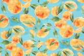 Fresh Orange Citrus Mandarin Patterned Fabric made in Korea by Half Yard, Fruit, Cotton 100%