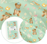 OEKO-TEX 動物 キャンディ テディベア ウサギ柄 生地 韓国製 半ヤード単位