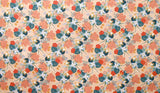 Water Lily Lotus Flower Patterned Fabric made in Korea by the Half Yard