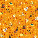 Pocket Monster, Pokemon Fire Type Friends Charmander, Cyndaquil, Litten, Scorbunny Fabric made in Korea by the Half Yard