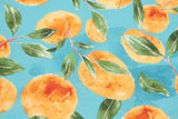 Fresh Orange Citrus Mandarin Patterned Fabric made in Korea by Half Yard, Fruit, Cotton 100%