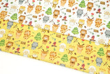 OEKO-TEX Animals Forest Hippo Deer Bear Camping Patterned Fabric made in Korea by the Half Yard