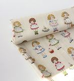 ヴィンテージ ペーパードール ベーカリーガールズ 生地 韓国製 半ヤード単位