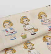 Vintage Paper Dolls Bakery Girls Fabric made in Korea by the Half Yard