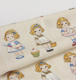 ヴィンテージ ペーパードール ベーカリーガールズ 生地 韓国製 半ヤード単位