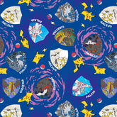 Pocket Monster, Generation IV Legendary Pokemon Dialga, Palkia, Giratina, Arceus, Darkrai Patterned Fabric made in Korea by the Half Yard