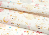 OEKO-TEX Animals Sleepy Sheep Patterned Fabric made in Korea by the Half Yard