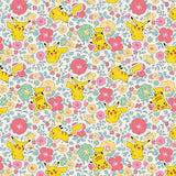 Pocket Monster Pokemon Pikachu and Flower Garden Character Fabric made in Korea by the Half Yard