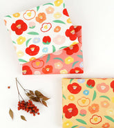 Drawing Camellia Flower Patterned OEKO-TEX Fabric made in Korea by Half Yard