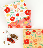 Drawing Camellia Flower Patterned OEKO-TEX Fabric made in Korea by Half Yard