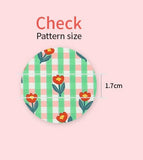 グリーンチェックチューリップフラワー柄OEKO-TEX生地 韓国製 半ヤード