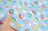 Happy Smile Flower Patterned OEKO-TEX Fabric made in Korea by Half Yard