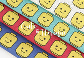 Blocks Cute Wink patterned Fabric made in Korea by the Half Yard