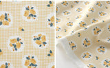 Retro Check Rose Flower Patterned Fabric made in Korea by the Half Yard