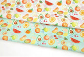 Apple Kiwi Avocado Cherry Watermelon Fruits patterned OEKO-TEX® Fabric, Made in Korea by the Half Yard