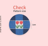 Retro Tulip Flower Blue Patterned OEKO-TEX Fabric made in Korea by the Half Yard