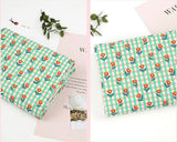 グリーンチェックチューリップフラワー柄OEKO-TEX生地 韓国製 半ヤード