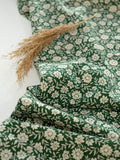 Serena 綠色花朵圖案布料,韓國製造,Half Yard