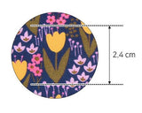 韓国製の黄色のチューリップの花柄のOEKO-TEX生地(半ヤード単位)