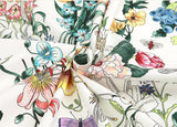 韓国でハーフヤードデジタルテキスタイルプリントされた蝶とトンボの植物の花柄生地