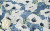 White Big Flower Anemone Modal Fabric made in Korea by the Yard