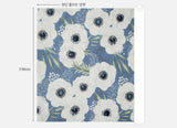 White Big Flower Anemone Modal Fabric made in Korea by the Yard