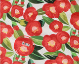 Camellia Flower Patterned Modal Fabric made in Korea by the Yard