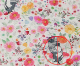 Lovely Fox and Flower Patterned Modal Fabric made in Korea by the Yard