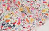 Lovely Fox and Flower Patterned Modal Fabric made in Korea by the Yard