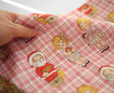 ヴィンテージ ペーパードール クリスマス ガールズ 生地 韓国製 半ヤード単位