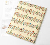 韓国製の音符ピアニッシモ柄生地(半ヤード単位)