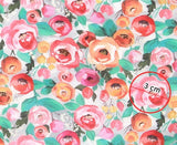 フランスのバラの花柄モダール生地(韓国製、ヤード単位)