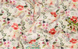 牡丹の花柄モダール生地(韓国製、ヤード単位)