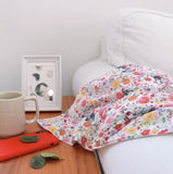 Lovely Fox and Flower Patterned Modal Fabric made in Korea by the Yard