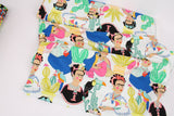 Frida con las plumas printed Fabric De Leon Design by Alexander Henry Fabrics by the Half Yard