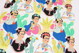 Frida con las plumas printed Fabric De Leon Design by Alexander Henry Fabrics by the Half Yard